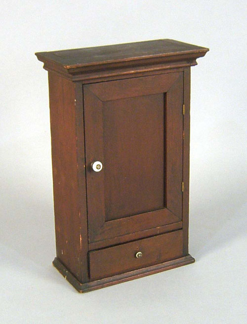 Appraisal: Pine hanging cupboard late th c h w