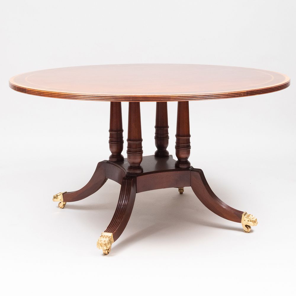 Appraisal: Regency Style Inlaid Mahogany Center Table of Recent Manufacture Raised