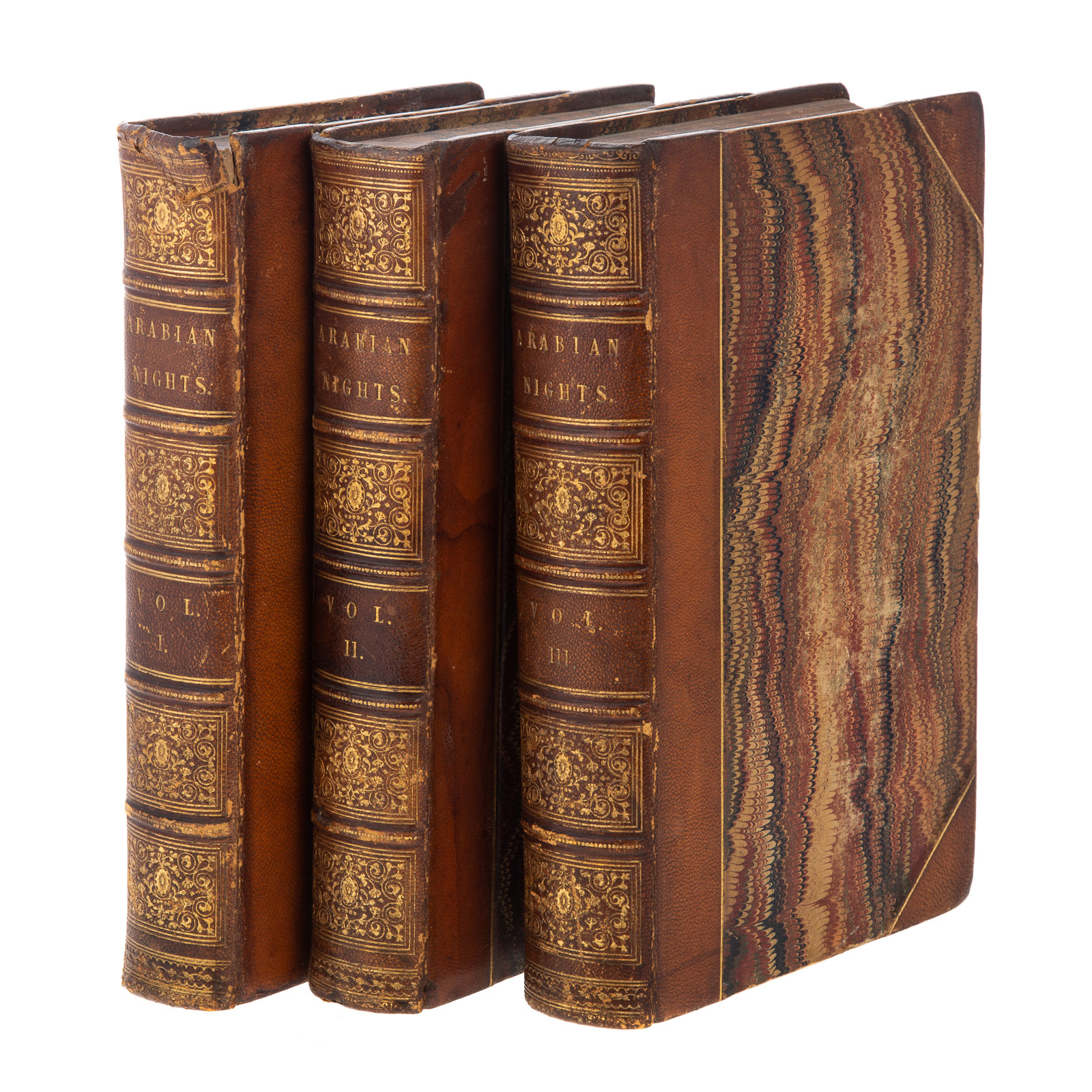 Appraisal: SET OF LEATHER-BOUND BOOKS ARABIAN NIGHTS Edward Lane translator and