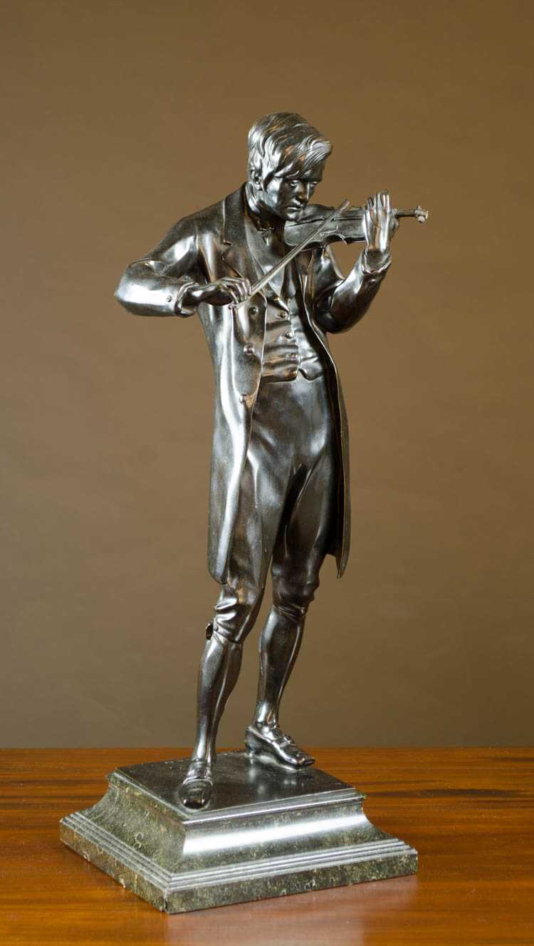 Appraisal: BRONZE STATUE THE VIOLINIST AFTER THEODOR VON GOSEN statue of