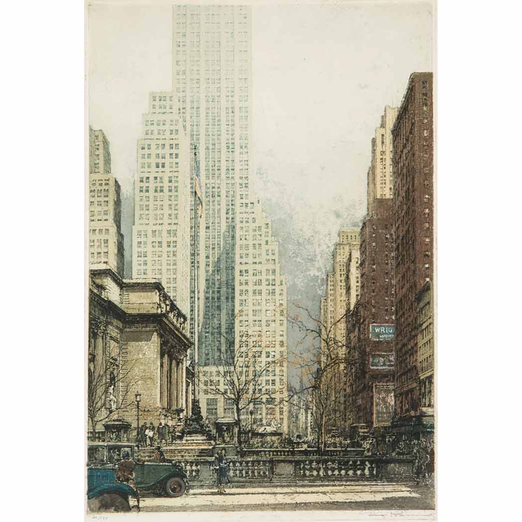 Appraisal: Luigi Kasimir FIFTH AVENUE NEW YORK Color etching and aquatint