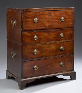 Appraisal: English George III Inlaid Mahogany Butler's Secret English George III