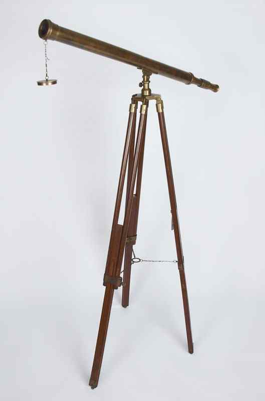 Appraisal: VICTORIAN BRASS TELESCOPE WITH FLOOR STAND Unmarked as to maker