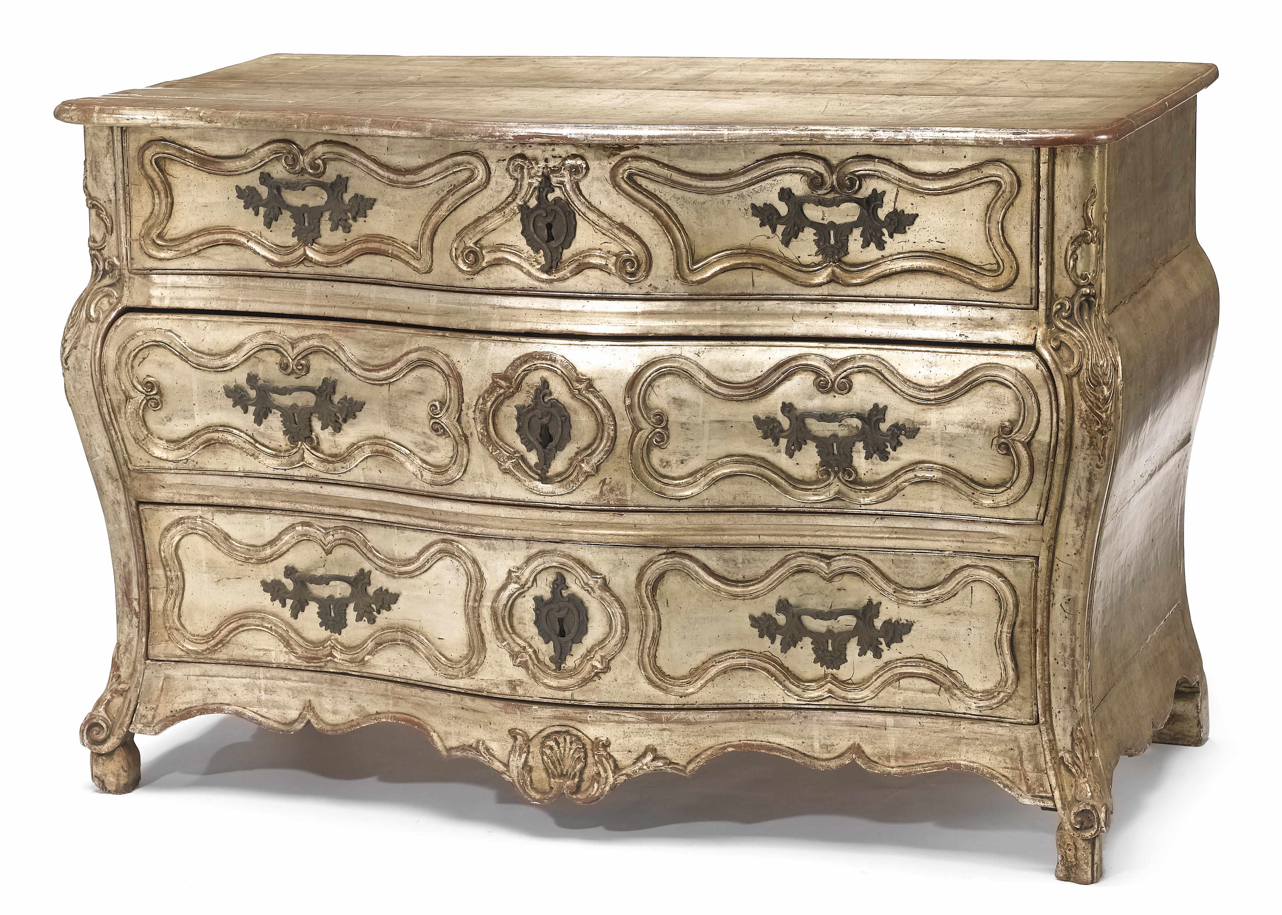 Appraisal: An Italian Rococo later silvered chest mid th century The