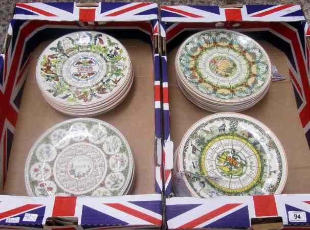 Appraisal: A collection of Wedgwood Calender Plates from to two trays