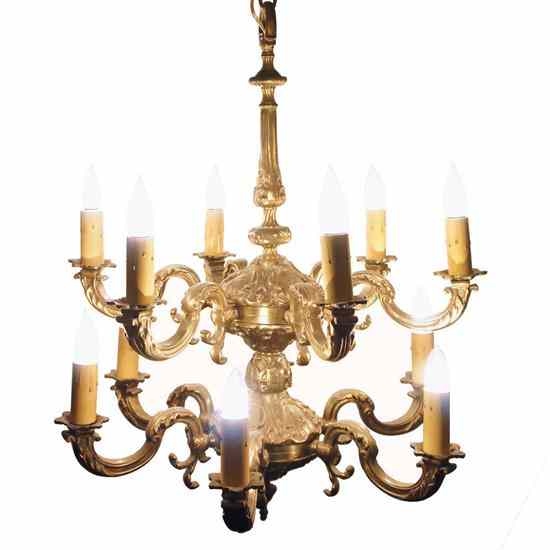 Appraisal: A French Louis XIV Style Gilt Bronze Chandelier circa having