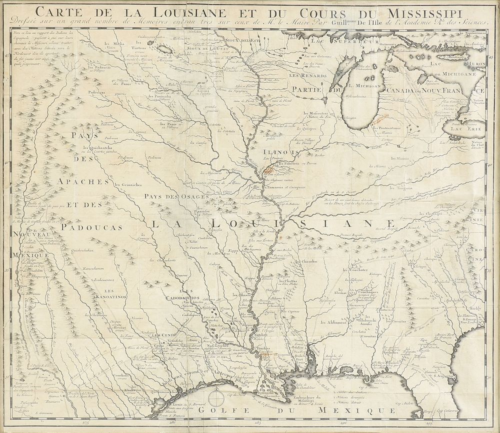 Appraisal: AN TH CENTURY FRENCH COLONIAL MAP Carte de la Louisiane