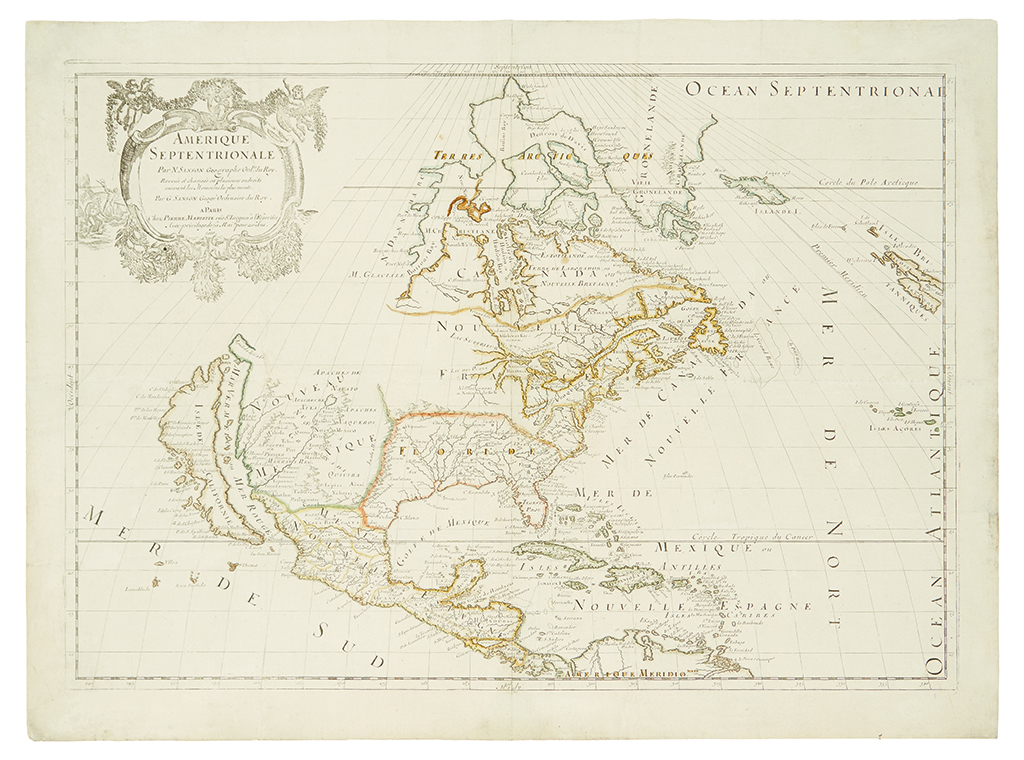 Appraisal: SANSON NICHOLAS GUILLAUME Amerique Septentrionale Double-page engraved map x inches