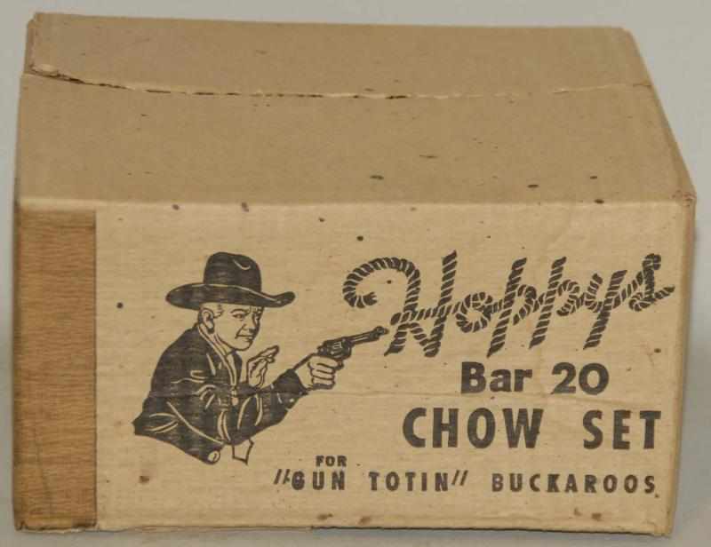 Appraisal: Vintage Hopalong Cassidy Bar Chow Set Includes scarce original box