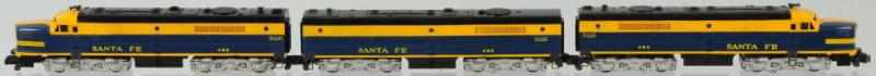 Appraisal: American Flyer S-Gauge Santa Fe Engine Set American Includes no