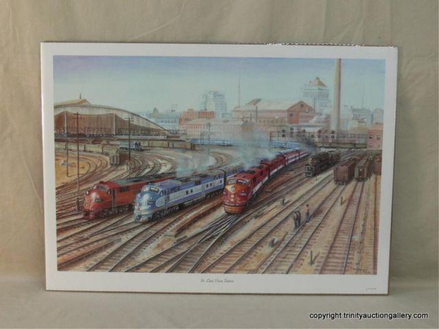 Appraisal: John Bromley St Louis Union Station Train Print - Originally