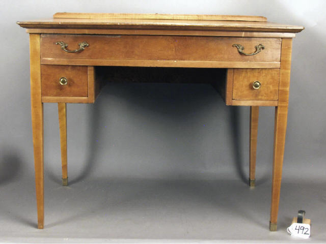 Appraisal: Nice size birds eye maple writing desk with center drawer