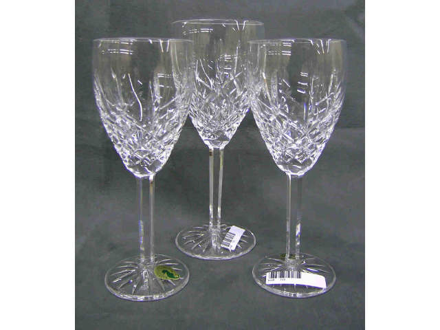 Appraisal: Two Waterford Crystal Claret wine stems and one Waterford wine