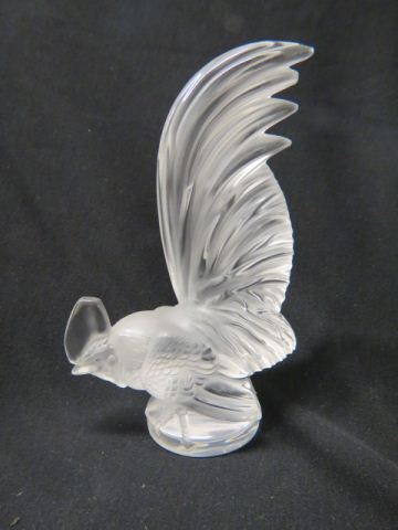 Appraisal: Lalique Crystal Figurine of a Rooster frosted excellent