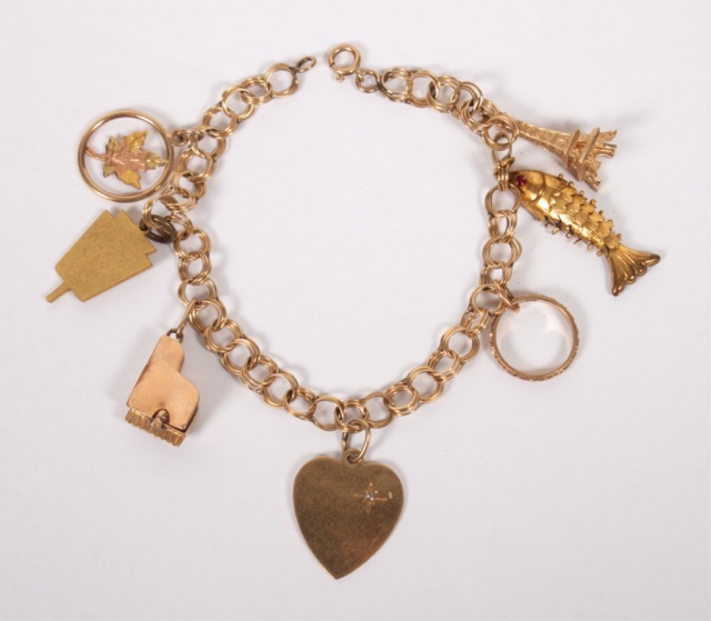 Appraisal: Lady's K gold charm bracelet with charms the bracelet in