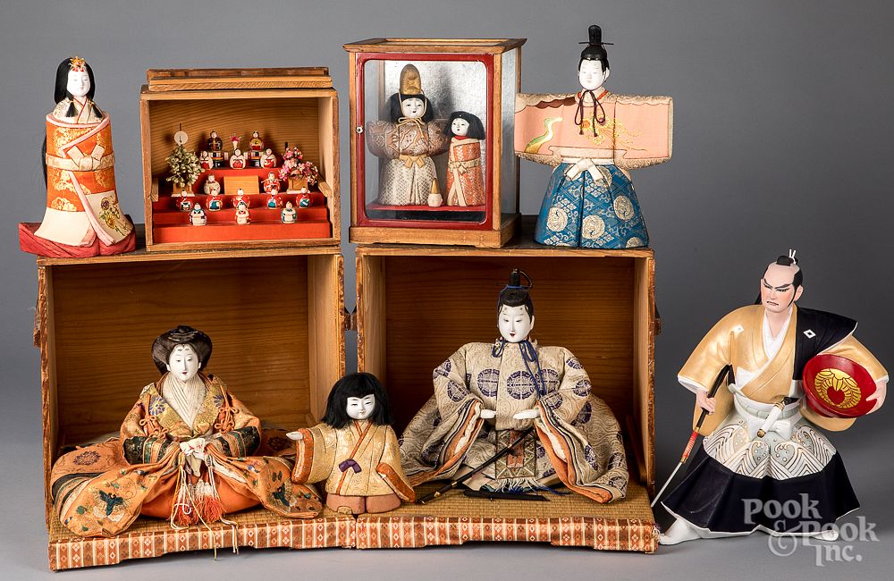 Appraisal: Japanese dolls Japanese dolls to include a Festival of the