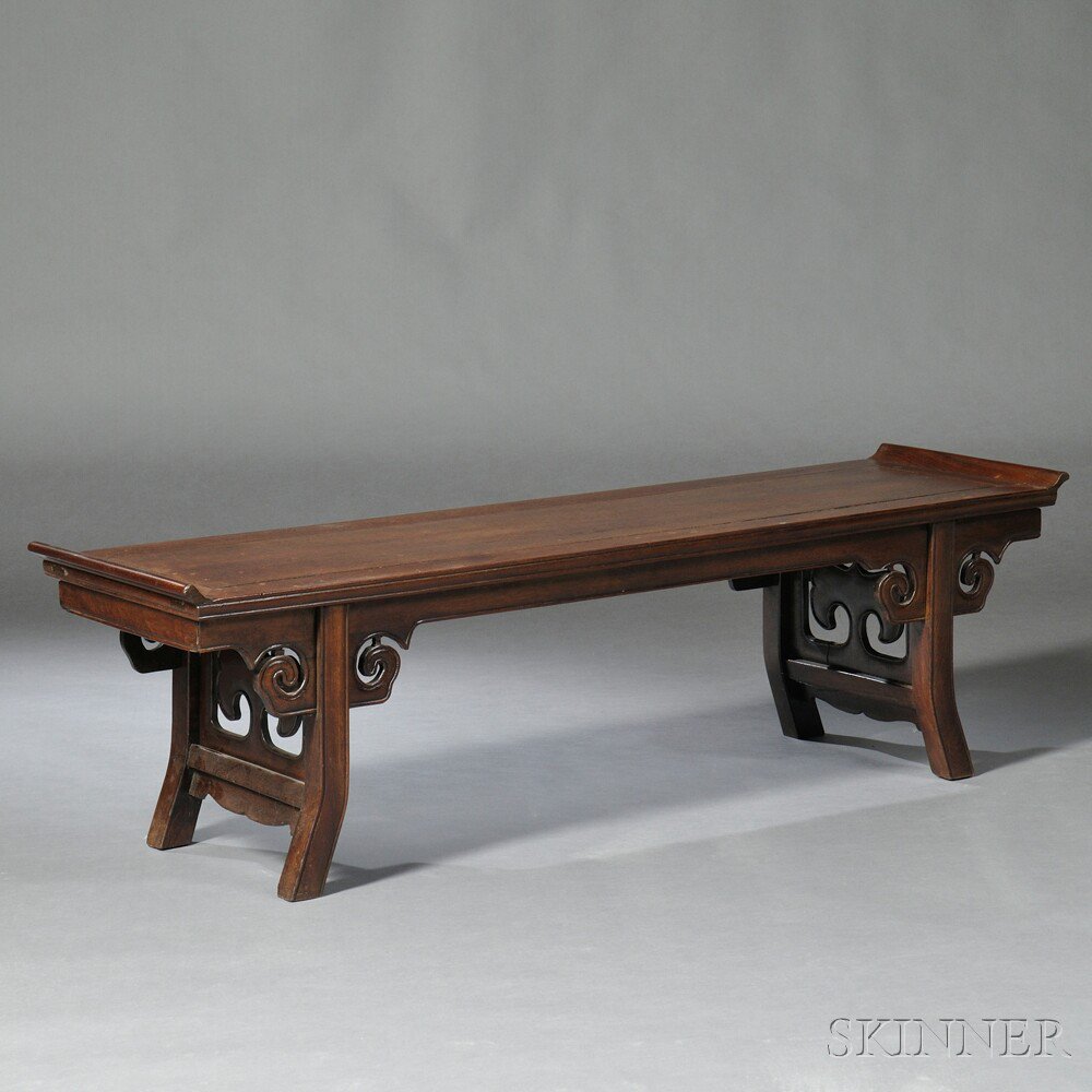 Appraisal: Low Table China th century hardwood top panel set in