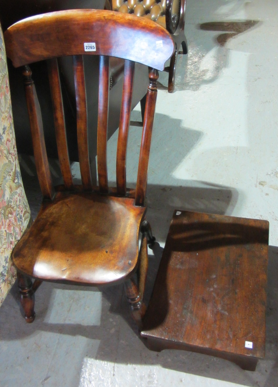 Appraisal: A Victorian scullery type nursing chair and a mahogany rectangular