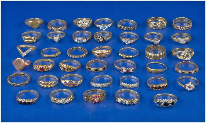 Appraisal: Collection Of Mostly ct Gold Rings Comprising Ruby And Diamond