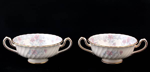 Appraisal: A set of eleven Mintons porcelain cream soup bowls in