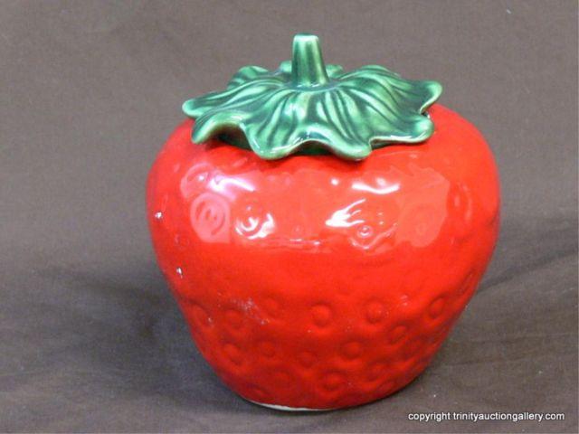 Appraisal: Strawberry Ceramic Jar or Small Canister - small size for