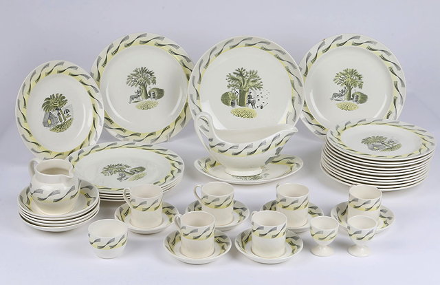 Appraisal: Eric Ravilious British - for Wedgwood'Garden' pattern breakfast and dinner