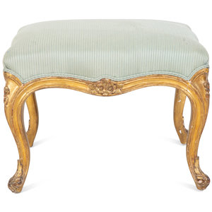 Appraisal: A Louis XV Style Giltwood Tabouret TH CENTURY Height x