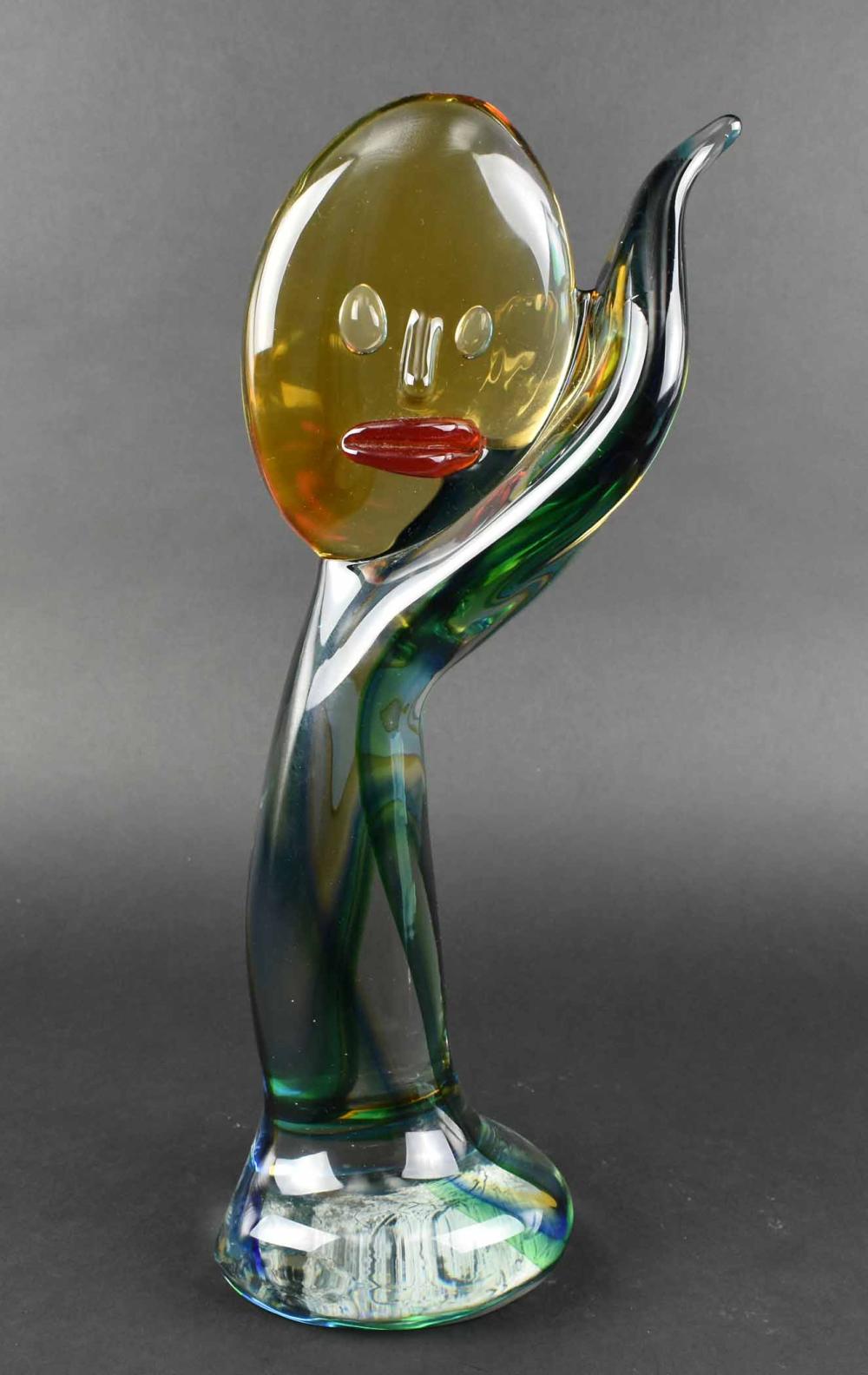 Appraisal: MURANO ART GLASS STYLIZED FIGUREItalian Signed indistinctly on the side