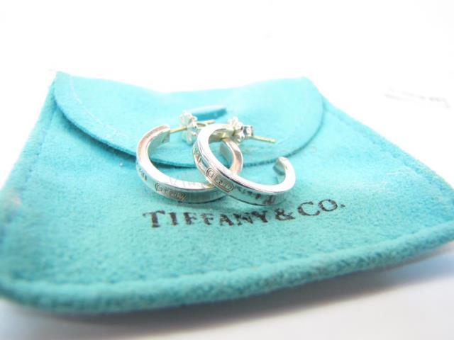 Appraisal: A pair of Tiffany Co sterling silver hoop earrings approximately