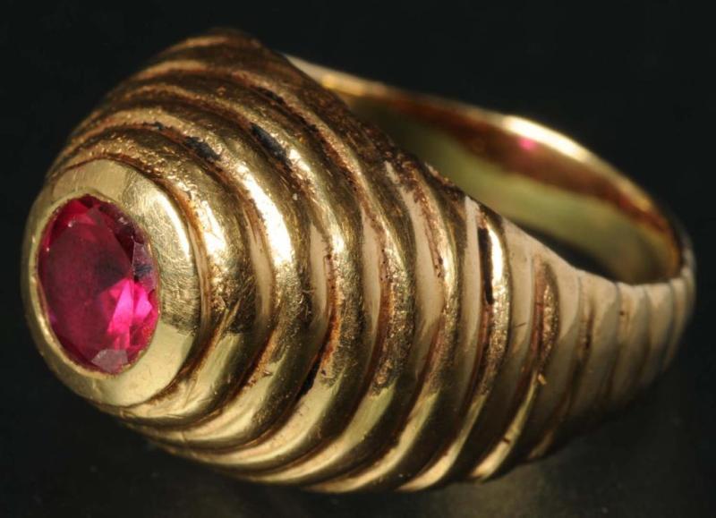 Appraisal: Antique Jewelry K Y Gold Ring with Ruby Condition Excellent