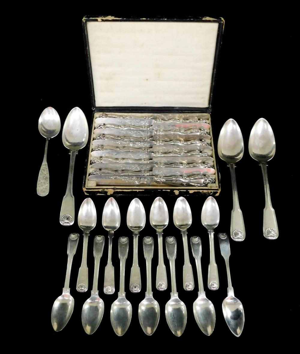 Appraisal: SILVER pieces of English and American including thirteen teaspoons with