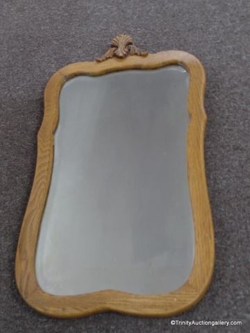 Appraisal: Oak Framed Antique Beveled Mirror Antique Antique beveled mirror in