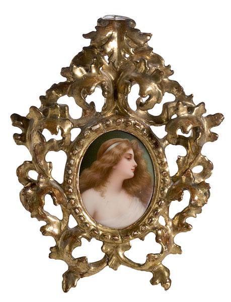 Appraisal: MINIATURE BERLIN PORTRAIT PLAQUE AFTER ASTI Continental late th-early th