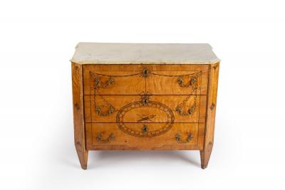 Appraisal: A Swedish inlaid satinwood commode with a painted top cm