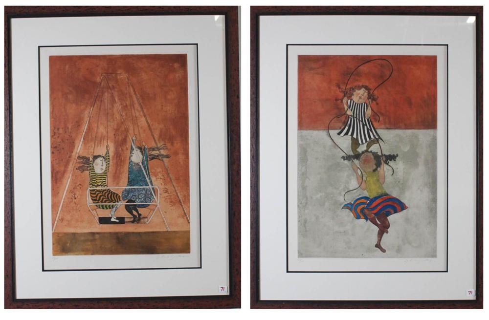 Appraisal: GRACIELA RODO BOULANGER Bolivia born two lithographs two girls on