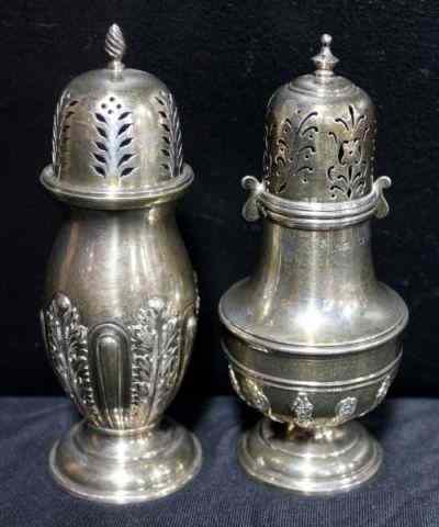 Appraisal: STERLING Pair of English Shakers Approx troy ounces From a