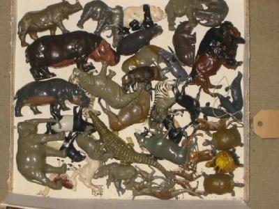 Appraisal: Approximately fifty Britains and other metal zoo animals P-G