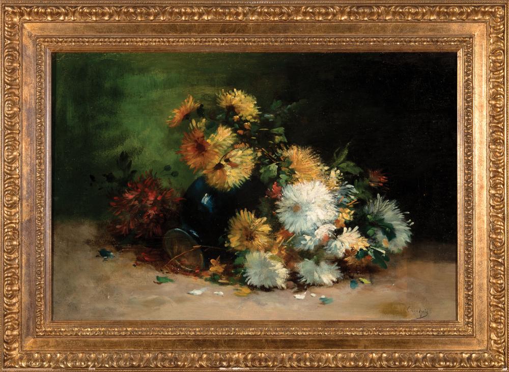 Appraisal: Eugene Henri Cauchois French - Floral Still Life oil on