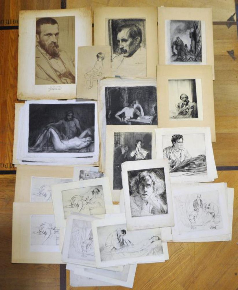 Appraisal: Large Group Figural Studies by A Sterner comprising mostly signed