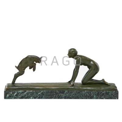 Appraisal: PAUL SILVESTRE French - Bronze sculpture of a nude woman