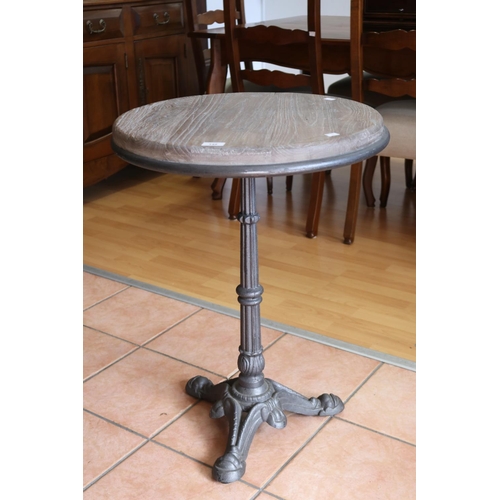 Appraisal: Modern circular wooden topped bistro table approx cm H x