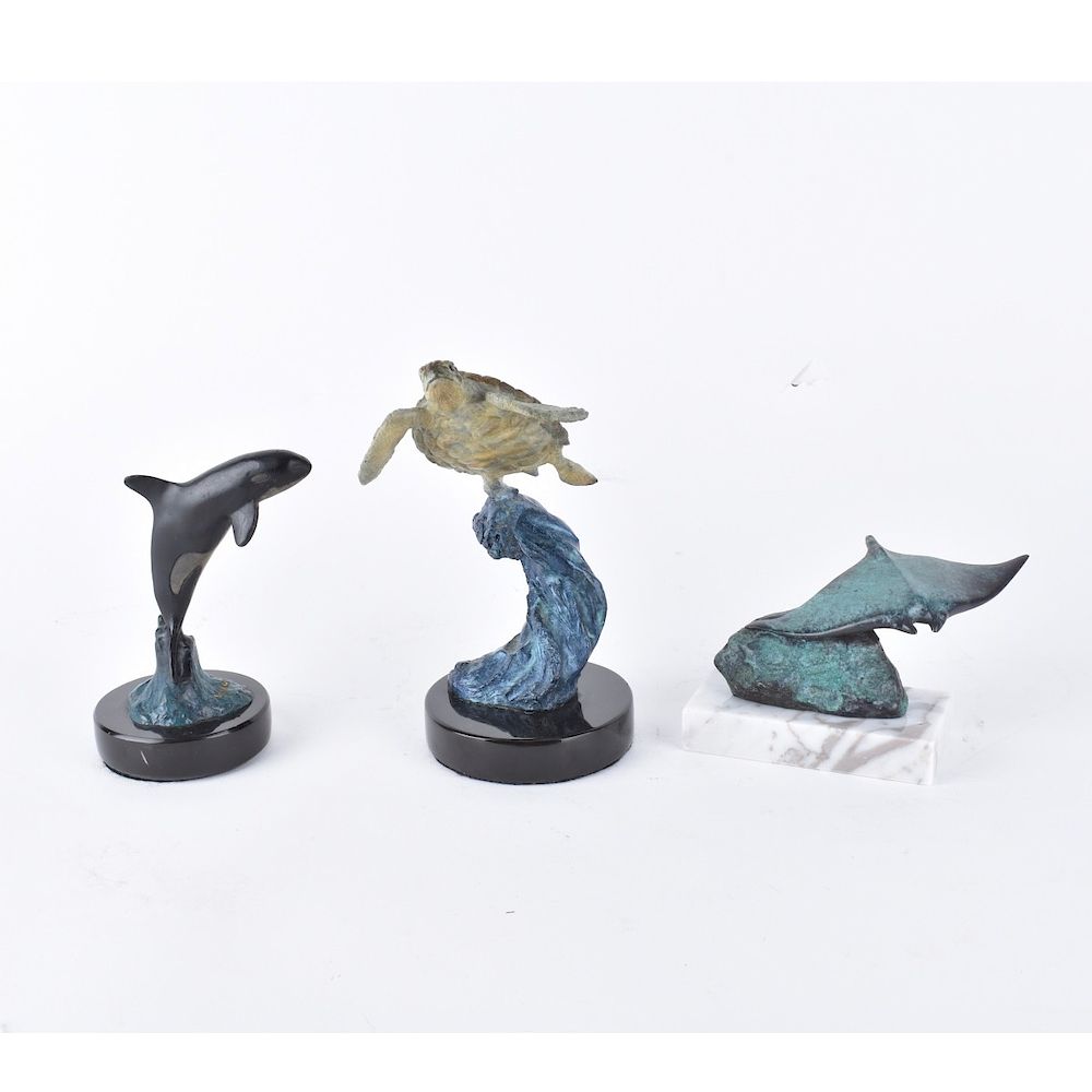 Appraisal: Three Robert Wyland Sculptures Two Robert Wyland American born Three