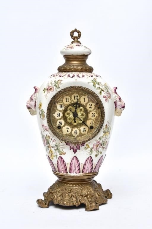 Appraisal: F Kroeblor Clock Co New York ceramic mantle clock patent