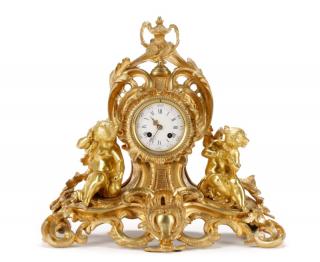 Appraisal: French Bronze Figural Clock Guiche Palais Royale Guiche Palais Royale