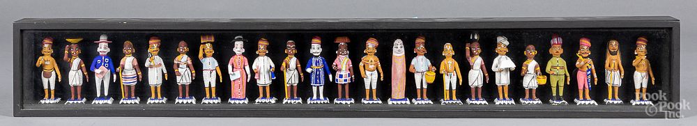 Appraisal: Twenty-three clay figures of India tradesmen Twenty-three painted clay figures