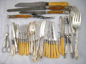 Appraisal: Silver plate flatware A set of eight pairs of fish