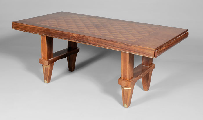 Appraisal: French Art Deco Library Table attributed to Jules Leleu French