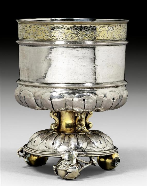 Appraisal: FOOTED BEAKER Parcel gilt Zurich circa Maker's mark Abraham Gessner