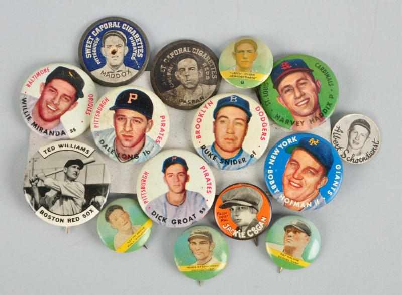 Appraisal: Lot of Vintage Baseball Pins Coins Description Includes a few