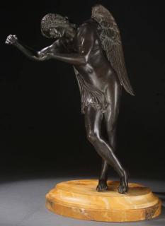 Appraisal: A NEAPOLITAN BRONZE FIGURE OF A WINGED FIGURE TH CENTURY